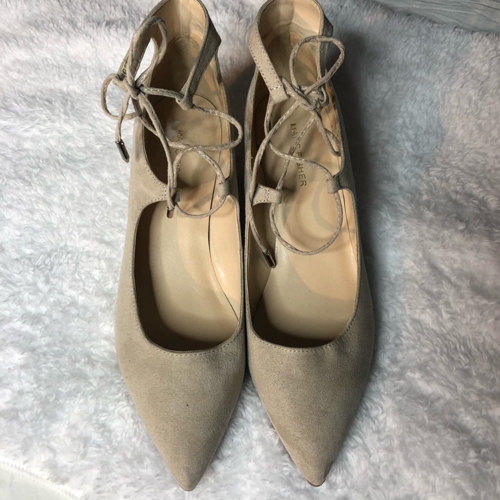 Beige Kitten Heel Sandals